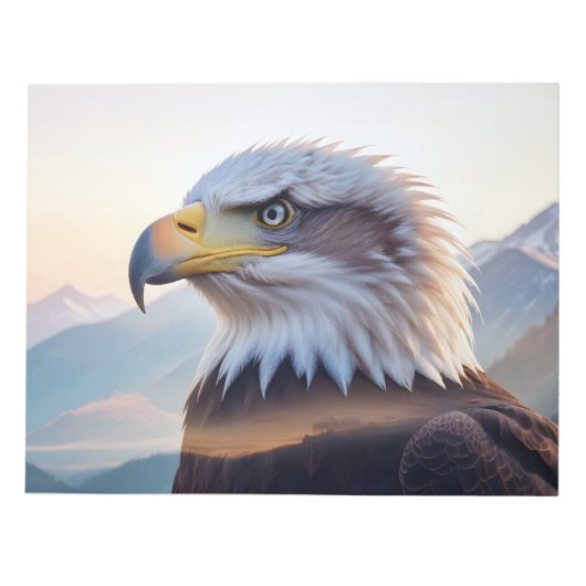 Bald Adler Doppelexposition Tierart Wildnis Notizblock (Vorderseite)