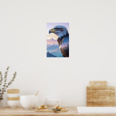 Bald Adler Doppelexposition Tierart Wildnis Poster (Küche)