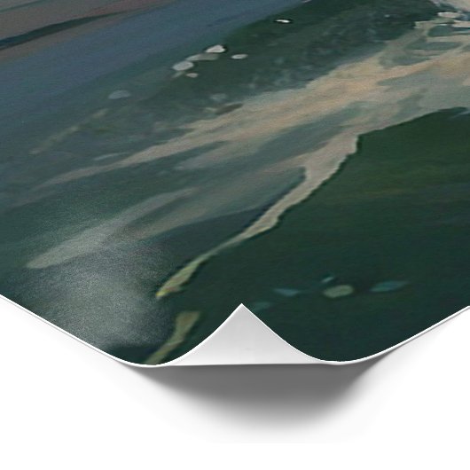 Bald Adler Fangen Sie einen Lachs in der Abenddämm Poster (Ecke)