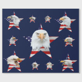 Bald Adler, Flag, Star einzigartig Geschenkpapier (Flach)