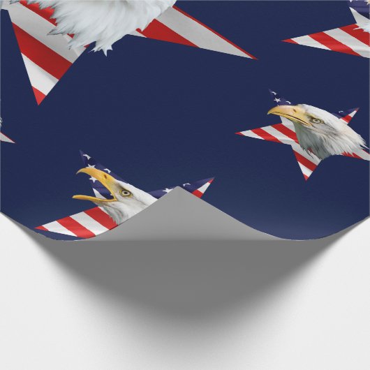 Bald Adler, Flag, Star einzigartig Geschenkpapier (Ecke)