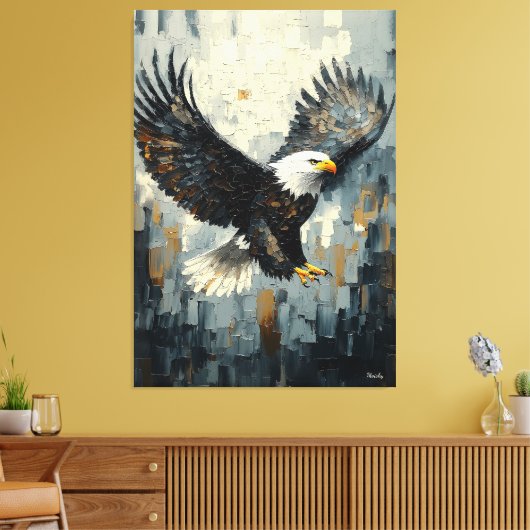 Bald Adler im Flug: Dynamische Impasto Kunst Leinwanddruck (Insitu (Wohnzimmer))