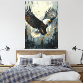 Bald Adler im Flug: Dynamische Impasto Kunst Leinwanddruck (Insitu (Schlafzimmer))