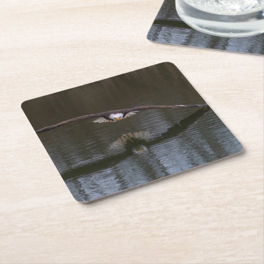 Bald Adler im Flug Rechteckiger Pappuntersetzer (angewinkelt)