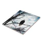 Bald Adler in einem Baum mit blauem Himmel und Wol Fliese (Seite)