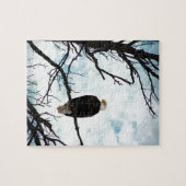 Bald Adler in einem Baum mit blauem Himmel und Wol Puzzle (Horizontal)