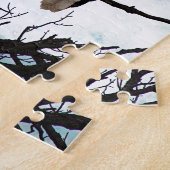 Bald Adler in einem Baum mit blauem Himmel und Wol Puzzle (Seite)