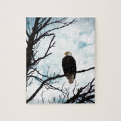 Bald Adler in einem Baum mit blauem Himmel und Wol Puzzle (Vertikal)