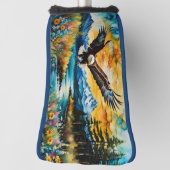 Bald-Adler-Jagd auf Wildblumen Golf Headcover (Rotieren 90)