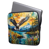 Bald-Adler-Jagd auf Wildblumen Laptopschutzhülle (Vorderseite Links)