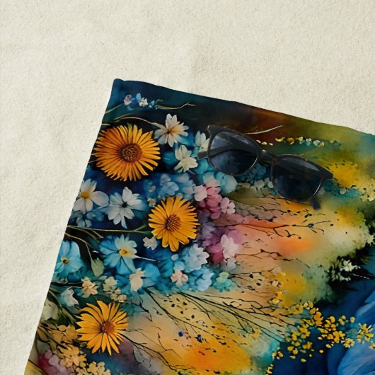 Bald-Adler-Jagd auf Wildblumen Strandtuch (Beispiel)