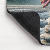 Bald-Adler mit amerikanischer Flagge auf Cairn Mousepad (Ecke)