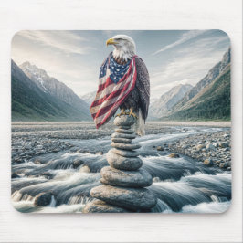 Bald-Adler mit amerikanischer Flagge auf Cairn Mousepad