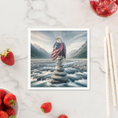 Bald Adler mit amerikanischer Flagge auf einem Cai Serviette (Beispiel)