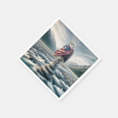 Bald Adler mit amerikanischer Flagge auf einem Cai Serviette (Ecke)