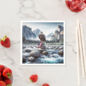 Bald Adler mit amerikanischer Flagge auf einem Cai Serviette (Beispiel)