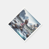 Bald Adler mit amerikanischer Flagge auf einem Cai Serviette (Ecke)