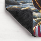 Bald-Adler mit amerikanischer Flagge auf einer Zwe Mousepad (Ecke)