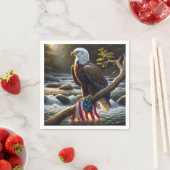 Bald-Adler mit amerikanischer Flagge auf einer Zwe Serviette (Beispiel)