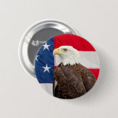 Bald Adler mit amerikanischer Flagge Button (Vorne & Hinten)