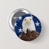 Bald Adler mit amerikanischer Flagge Button (Vorne & Hinten)