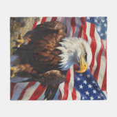 Bald Adler mit amerikanischer Flagge Fleecedecke (Vorderseite (Horizontal))