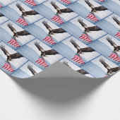 Bald-Adler mit amerikanischer Flagge Geschenkpapier (Ecke)