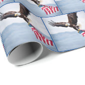 Bald-Adler mit amerikanischer Flagge Geschenkpapier (Rolleneckpunkt)