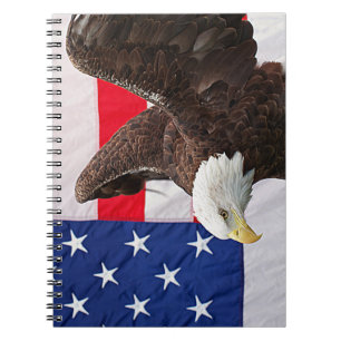 Bald Adler mit amerikanischer Flagge Notizblock