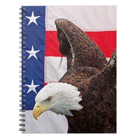 Bald Adler mit amerikanischer Flagge Notizblock (Vorderseite)