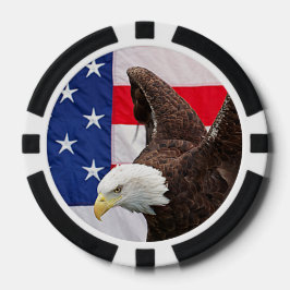 Bald Adler mit amerikanischer Flagge Pokerchips