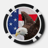 Bald Adler mit amerikanischer Flagge Pokerchips (Rückseite)