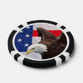 Bald Adler mit amerikanischer Flagge Pokerchips (Einzeln)