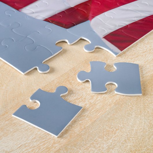 Bald-Adler mit amerikanischer Flagge Puzzle (Seite)