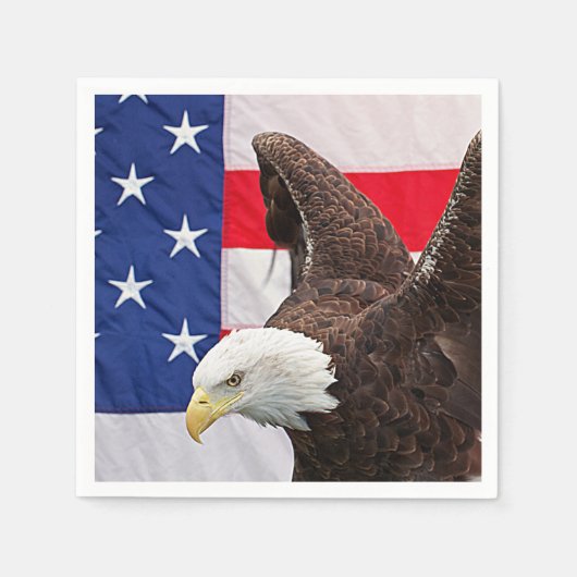 Bald Adler mit amerikanischer Flagge Serviette (Vorderseite)