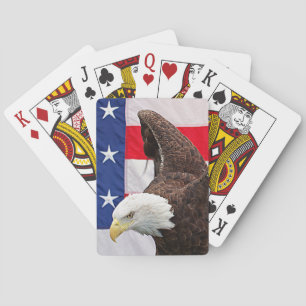 Bald Adler mit amerikanischer Flagge Spielkarten
