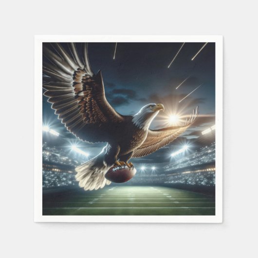 Bald-Adler mit einem Fußball Serviette (Vorderseite)