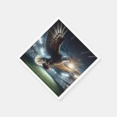 Bald-Adler mit einem Fußball Serviette (Ecke)