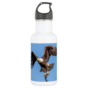 Bald-Adler mit Fisch Edelstahlflasche