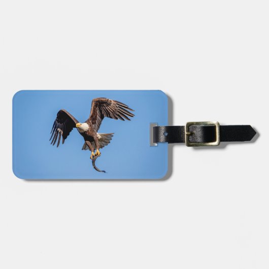 Bald-Adler mit Fisch Gepäckanhänger (Vorderseite horizontal)