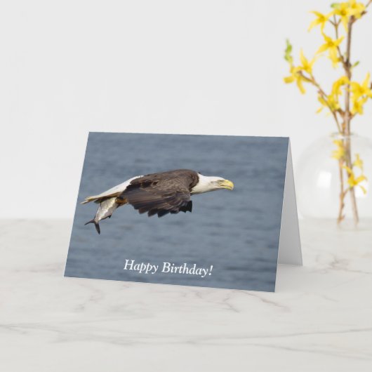 Bald-Adler mit Fisch Karte (Gelbe Blume)