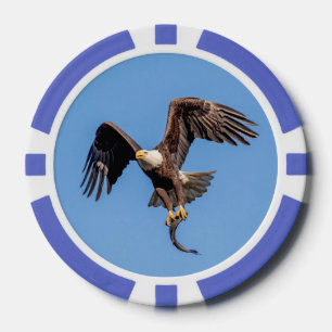 Bald-Adler mit Fisch Pokerchips