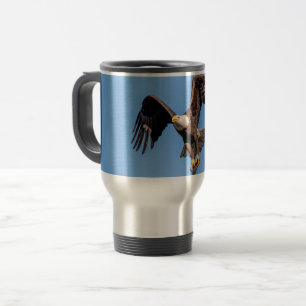 Bald-Adler mit Fisch Reisebecher