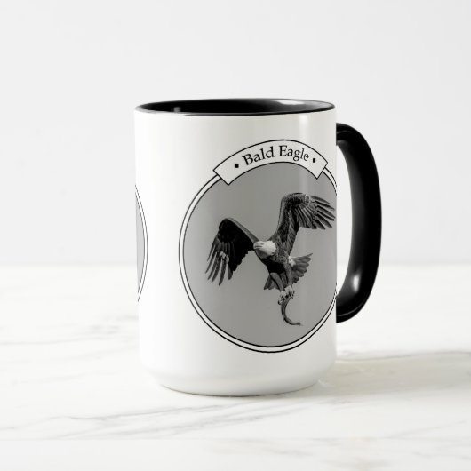 Bald-Adler mit Fisch Tasse (VorderseiteRechts)