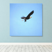 Bald Adler mit Fischfang Leinwanddruck (Insitu (Holzboden))