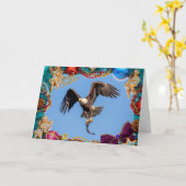 Bald Adler mit Fischweihnachtskarte Karte (Gelbe Blume)