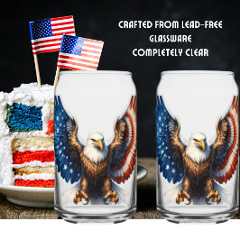 Bald Adler mit Flügeln unter amerikanischer Flagge Dosenglas