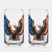 Bald Adler mit Flügeln unter amerikanischer Flagge Dosenglas (Vorderseite)