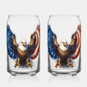 Bald Adler mit Flügeln unter amerikanischer Flagge Dosenglas (Rückseite)