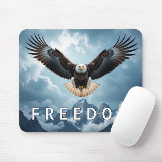 Bald Adler mit FREEDOM Text Mousepad (Mit Mouse)